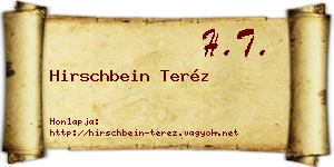 Hirschbein Teréz névjegykártya